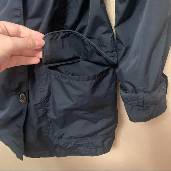 Barbour Featherweight Valerie Short Trench Jacket in Dark Navy Blue Size 6 - Picture 9 of 16